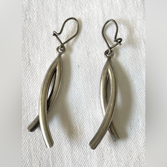Vintage Silver Toned Dangly Earrings - Picture 1 of 4